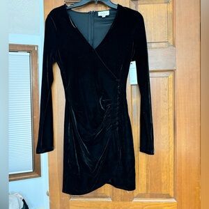 Velvet wrap mini dress